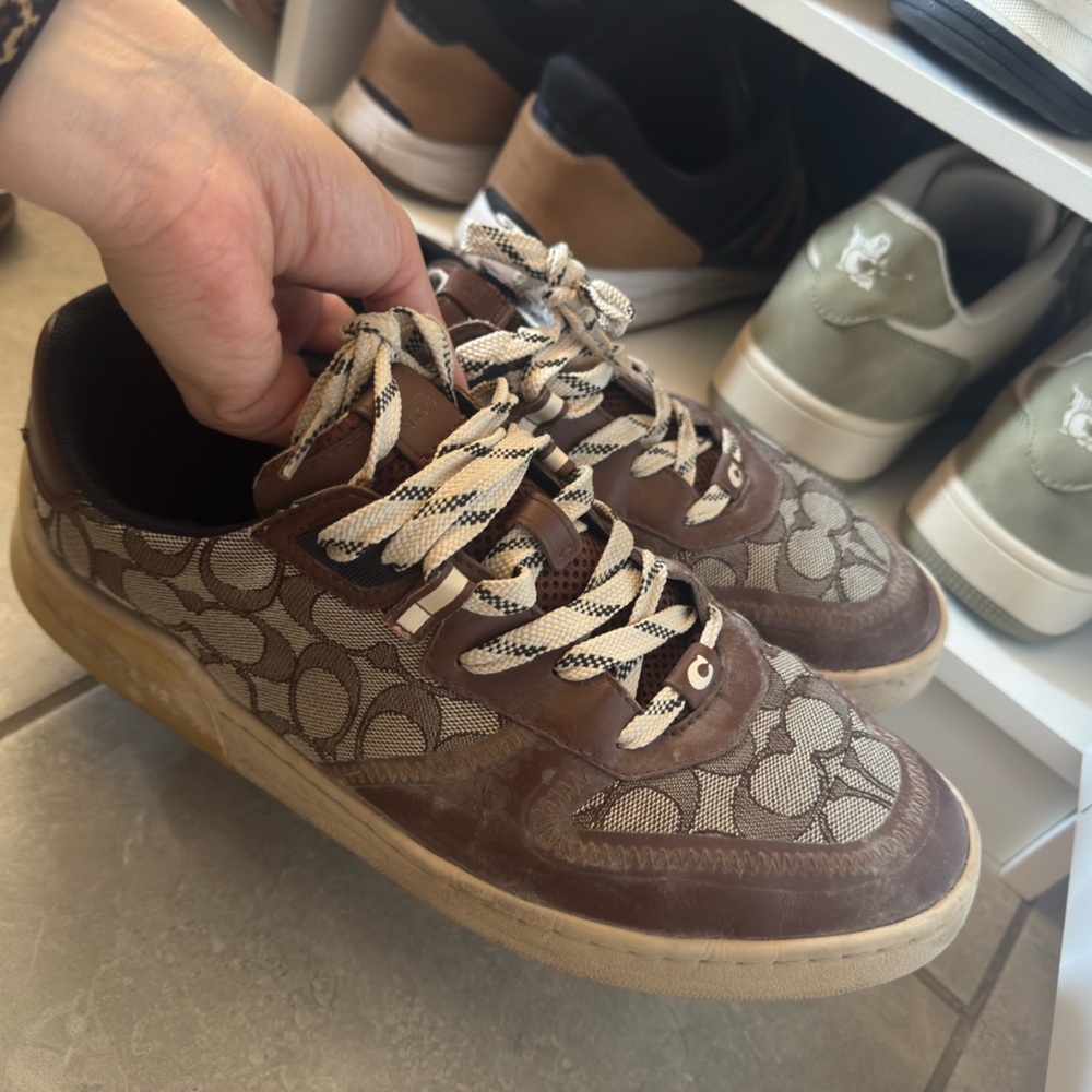 Coach Brown and Tan Patterned Sneakers